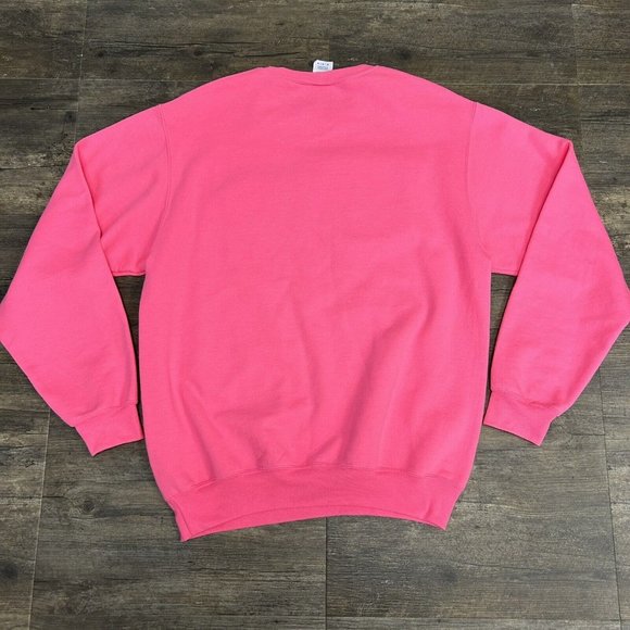 LOVE Chenille Patch Crewneck Sweatshirt Women‎ Size Medium Pink - Picture 8 of 8